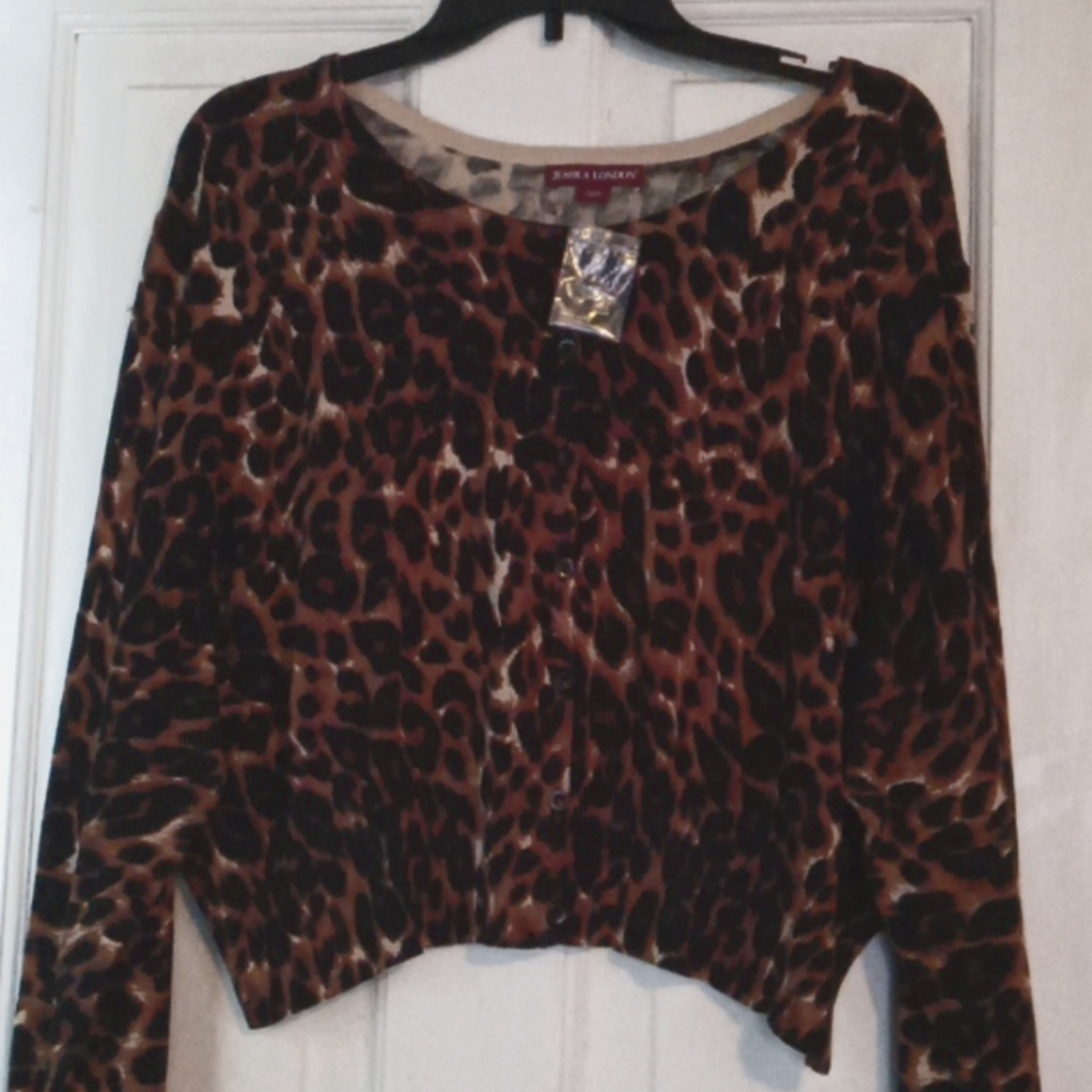 Leopard print Jessica London crop sweater
